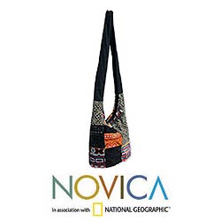 'Hmong Colors' Cotton Sling Tote Bag (Thailand)