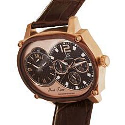 Joshua & Sons Men's Dual-time Multi-function Brown Watch