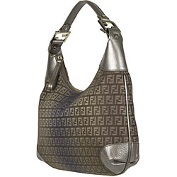 Fendi Brown Ombre Zucchino Canvas and Vitello Hobo