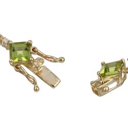 10k Yellow Gold Peridot and Diamond Bracelet