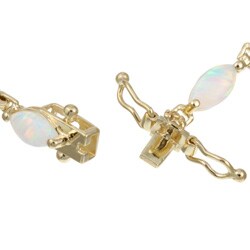 10k Yellow Gold Created Opal Bracelet