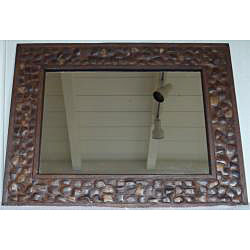 Large Coconut Shell Wall Mirror (Thailand)