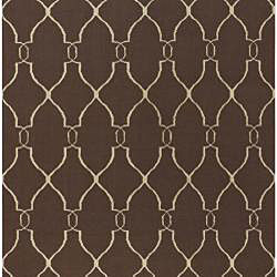Hand-woven Brown Wool Rug (5' x 8')