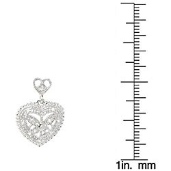 Sterling Silver 1/10ct TDW Diamond Heart Earrings