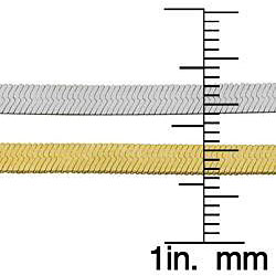 10k Gold Two-tone Reversible Herringbone Bracelet