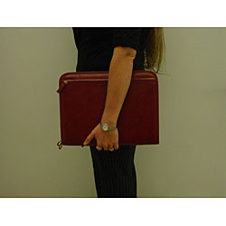 Buxton Red Man-Made Leather Legal Portfolio