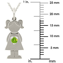 10k Gold Designer 'Little Girl' Genuine Peridot Necklace
