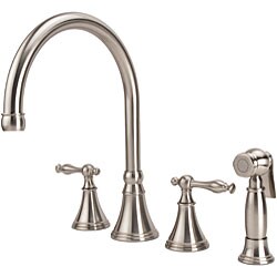 Fontaine High Arc Brushed Nickel Kitchen Faucet w/ Pullout Side Spray