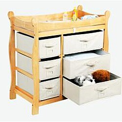 Badger Basket Natural 6-basket Changing Table