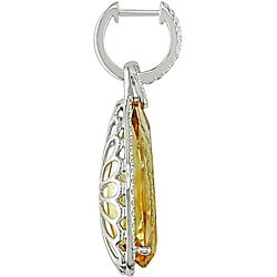 14k Gold Citrine and 1ct TDW Diamond Earrings (G-H, SI1-SI2)