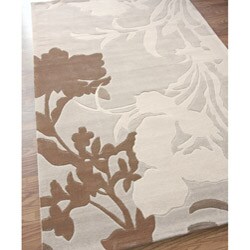 Handmade Alexa Pino Emblem Floral Rug (5' x 8')