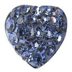 Sterling Silver Light Blue Crystal Heart-shaped Stud Earrings