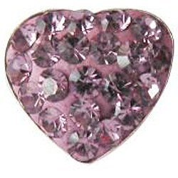 Sterling Silver Light Purple Crystal Heart-shaped Stud Earrings