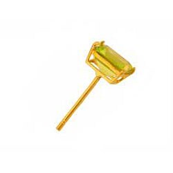 10k Yellow Gold Square Peridot Basket Setting Stud Earrings
