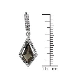 Silver Smokey Quartz and 1/10ct TDW Diamond Earrings (J-K, I3)