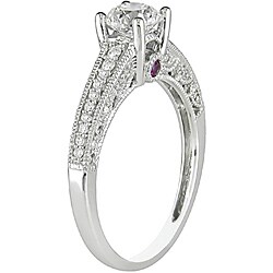 14k Gold 1ct TDW Diamond and Pink Sapphire Engagement Ring (H-I, I2-I3)