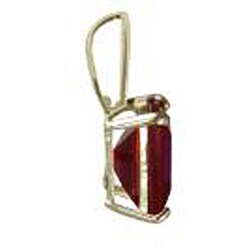10k White Gold Basket-set Square Lab-created Ruby Necklace