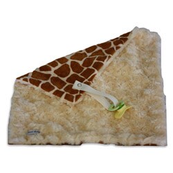 Sweet Ruby's 13x13 Inch Giraffe Cream Binky Baby Blanket