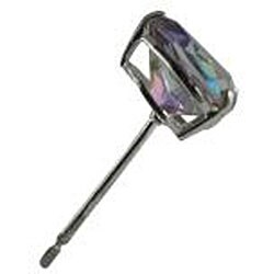 10k White Gold Basket-set Heart-cut Mystic Universe Topaz Earrings
