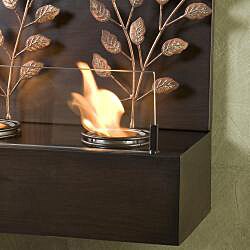 Vineyard Espresso Bronze Metal Wall Mount Fireplace