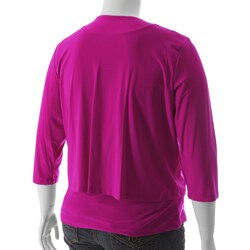 Adi Designs S Max Women's Plus Size Solid Top Set