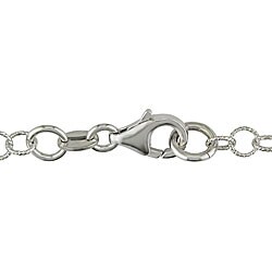 Italian Pink-plated Sterling Silver Flower Charm Bracelet