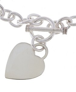 Sterling Essentials Sterling Silver 7.5-inch Heart Toggle Bracelet
