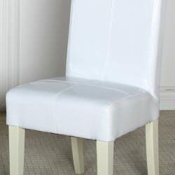 Isabella White Patent Leather Dining Chair (Set of 2)