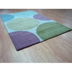 Hand-tufted Metro Circles Multi-color Wool Rug (5' x 8')