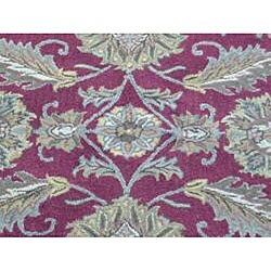 Indo Hand-tufted Red Wool Rug (8' Round)