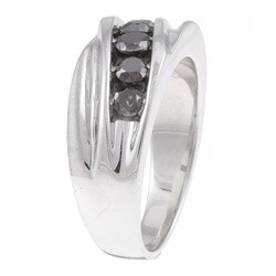 Sterling Silver Men's 1ct TDW Black Diamond Ring