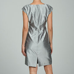Jessica Howard Women's Silver Shantung Sheath Dress