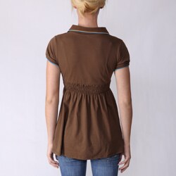 Illusion Junior's Polo Collar Babydoll Top