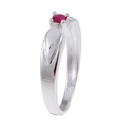 Sterling Silver Ruby Ring (Size 7)