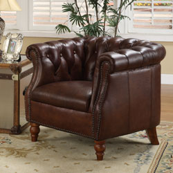 Testbrand Victoria Top Grain Leather Club Chair