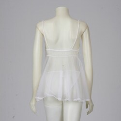Illusion Women's White Sheer Heart Babydoll