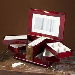 Large Cherry Swing-out Compartment Jewelry Box