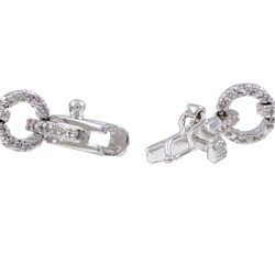 Sterling Silver Blue Topaz and Diamond Accent Link Bracelet