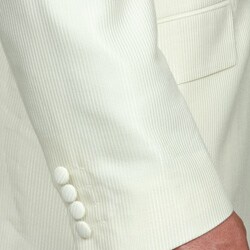 Ferrecci Men's Cream Shadow Stripe 1-button Tuxedo