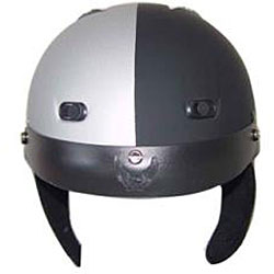 DOT Matte Black/ Silver Shorty Motorcycle Helmet