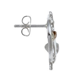 Black Hills Gold on Sterling Silver Dolphin Earrings