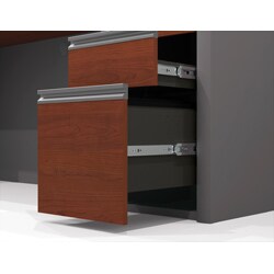Bestar Connexion L-desk with Oversized Pedestal