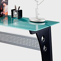 Loft-style Tempered Glass L-shaped Computer Desk