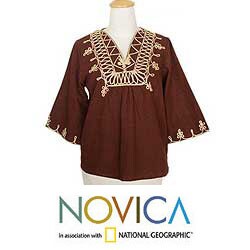 Cotton 'Earth Dance' Blouse (Thailand)