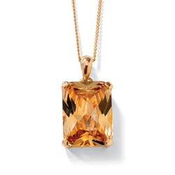 Lillith Star 14k Gold Overlay Champagne Cubic Zirconia Necklace