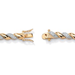 18k Gold over Sterling Silver 1/10ct TDW Diamond Wave Bracelet (I-J, I3)