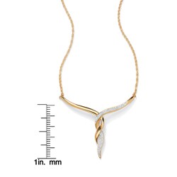 18k Gold over Sterling Silver Diamond Accent Swirl Necklace