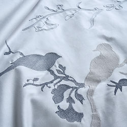 Embroidered Song Bird 3-piece King-size Duvet Cover Set