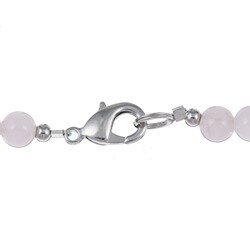 Lee Sands Silvertone Rose Quartz and Black Onyx Nugget Necklace