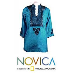 Women's Silk 'Maharani' Beaded Tunic (India)